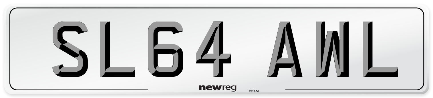 SL64 AWL Number Plate from New Reg
